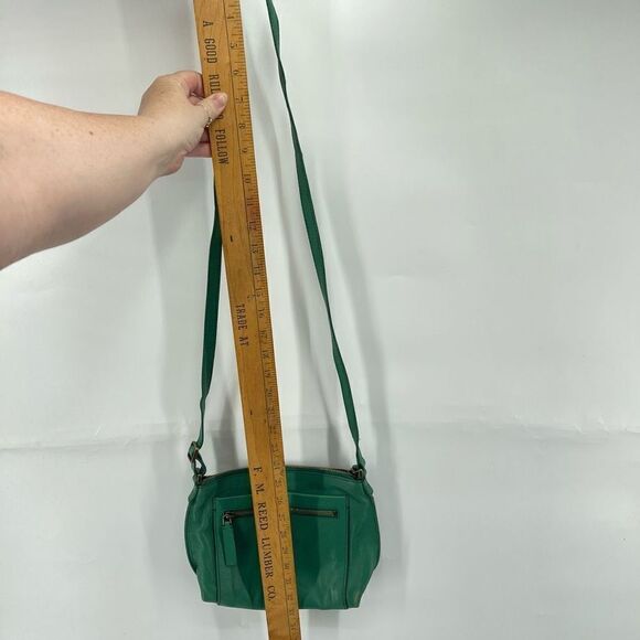 Fossil Womens Crossbody Bag Leather Multiple Pockets Zip Adjustable Strap Green - Picture 12 of 13